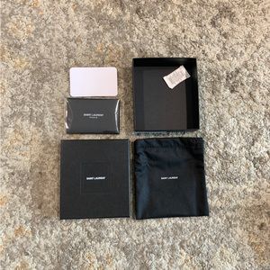 Authentic Saint Laurent empty box small accessories or card holder with dust bag